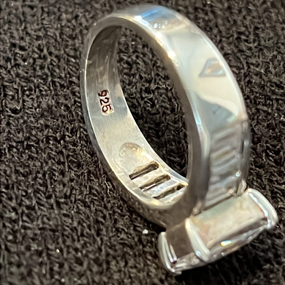 Sterling Square Cut CZ Ring-6 - Picture 6 of 11